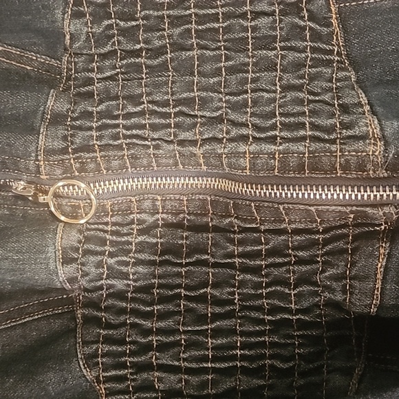 NWT Steve Madden "Nissa" Distressed Denim Smock-Waist Jumpsuit Size Small - Picture 8 of 16